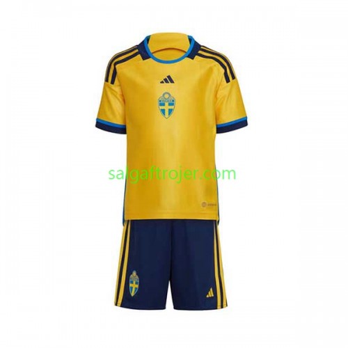 Sverige Fodboldtrøjer Børn Hjemmebanesæt 2022/23 Kort ærmer Sverige Fodboldtrøjer Børn Hjemmebanesæt 2022/23 Kort ærmer